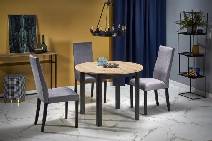 Раскладной стол RINGO 102 (142) x102 Halmar дуб/черный